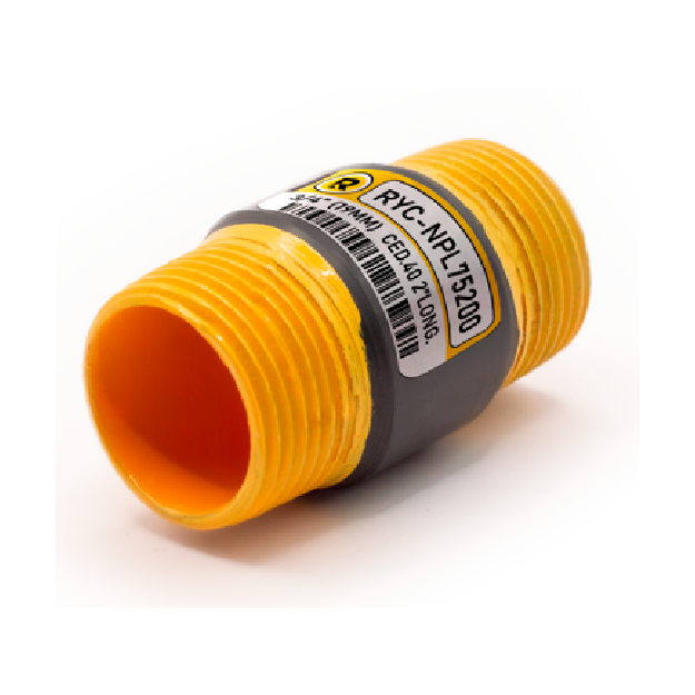 Niple conduit con recubrimiento de PVC marca REPSA Yellow Coat.