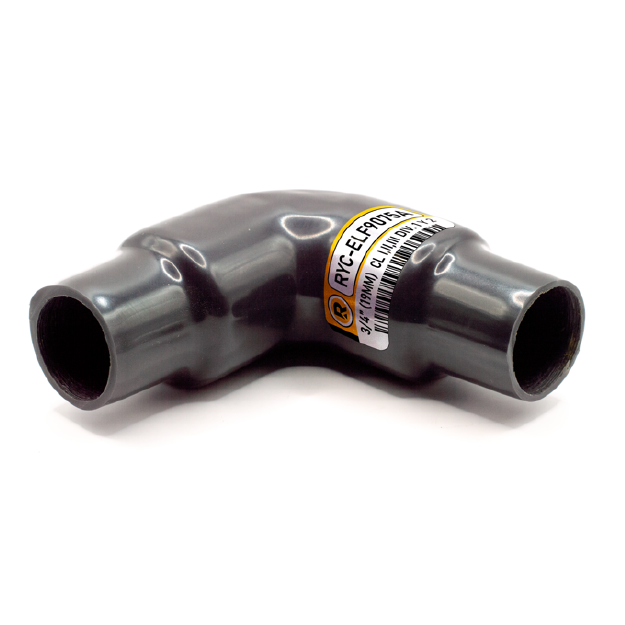 Codo hembra - hembra para áreas peligrosas con recubrimiento de PVC marca REPSA Yellow Coat.