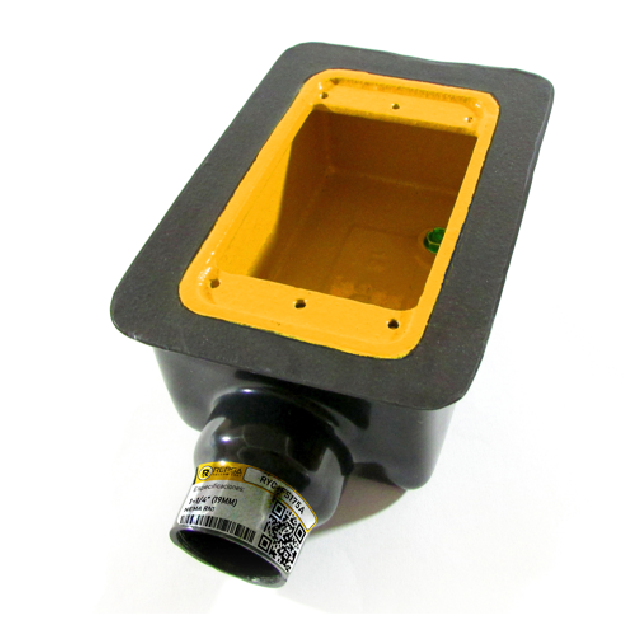 Caja rectangular serie FS para dispositivos con recubrimiento de PVC marca REPSA Yellow Coat.