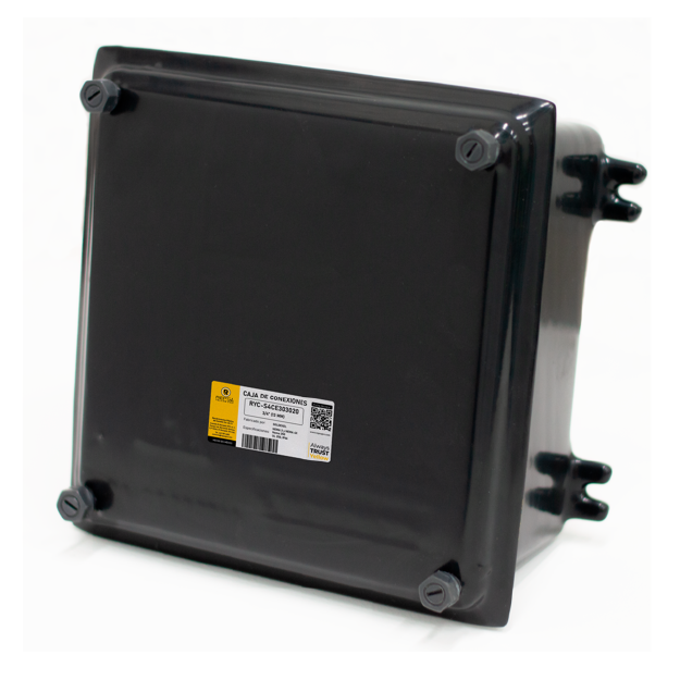 Caja de conexiones para sobreponer con recubrimiento de PVC marca REPSA Yellow Coat.