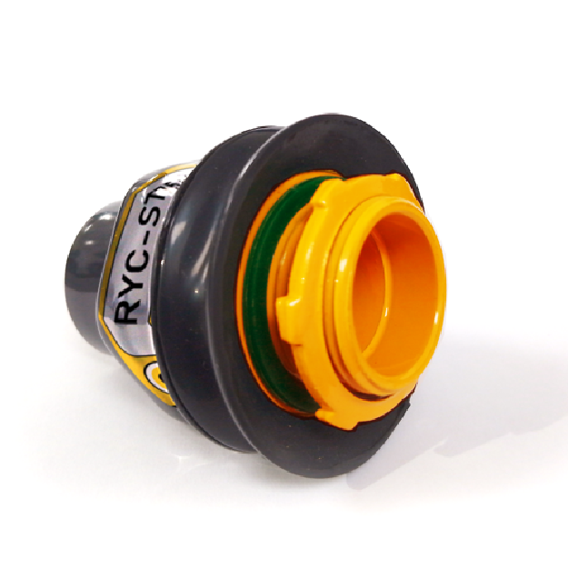 Conector para tubo flexible liquidtight con recubrimiento de PVC marca REPSA Yellow Coat.