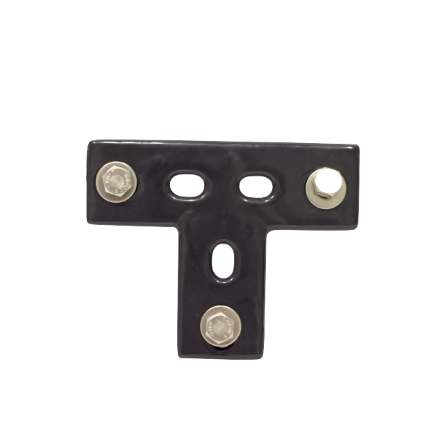 Conector derivación para ángulo multi perforado con recubrimiento de PVC marca REPSA Yellow Coat.