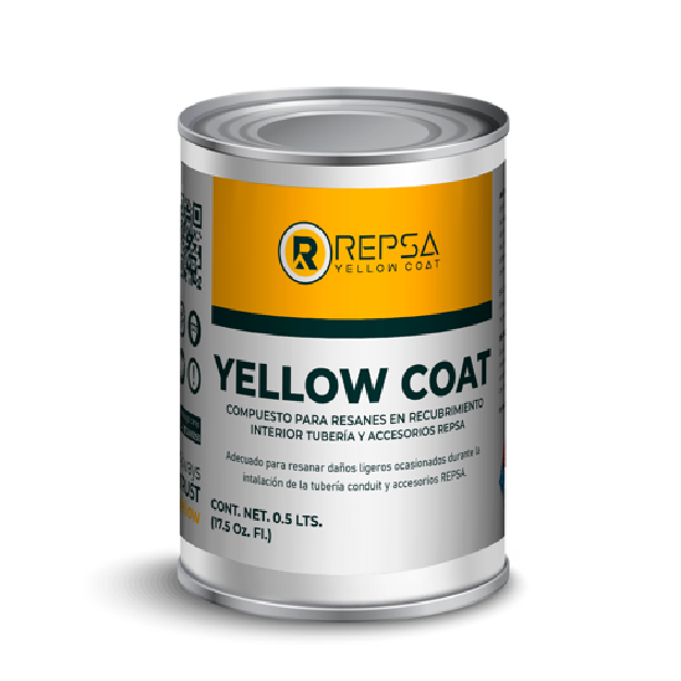 Compuesto de uretano para resanes en el interior de la tubería y los accesorios marca REPSA Yellow Coat.
